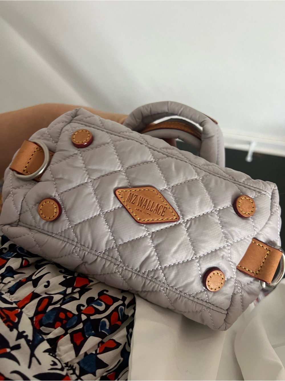 MZ Wallace Lilac Micro Quilted Sutton Crossbody Satchel - Picture 4 of 8